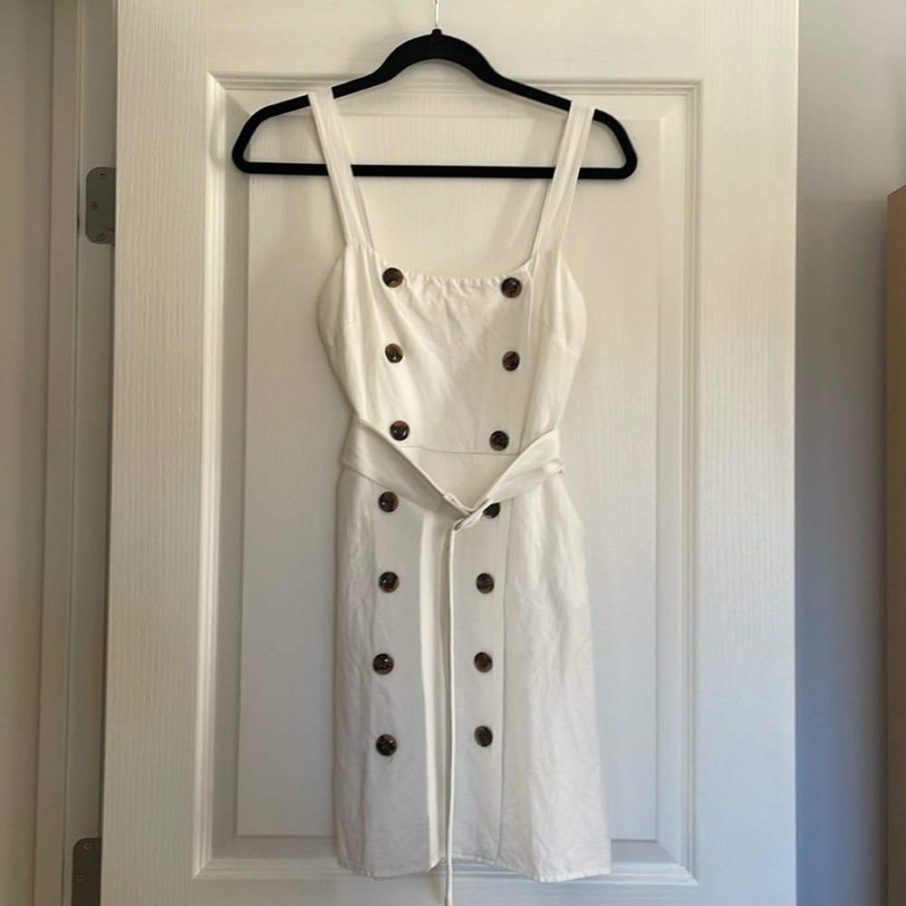 Linen Button Dress with Belt